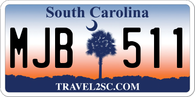 SC license plate MJB511