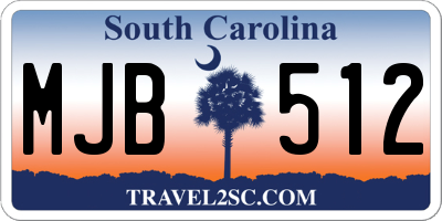 SC license plate MJB512