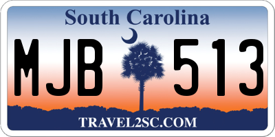SC license plate MJB513