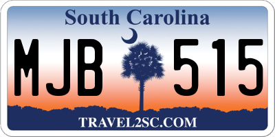 SC license plate MJB515