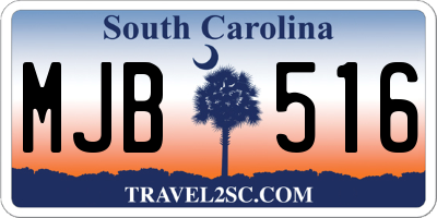 SC license plate MJB516