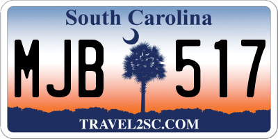SC license plate MJB517