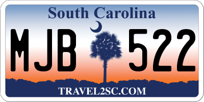 SC license plate MJB522