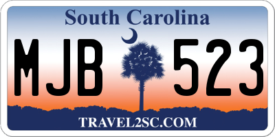 SC license plate MJB523