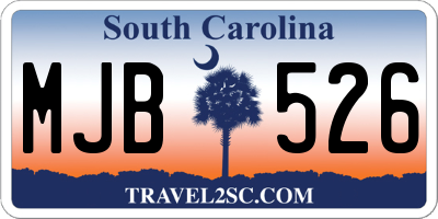 SC license plate MJB526