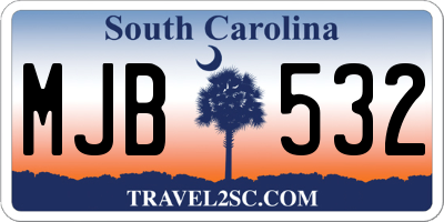 SC license plate MJB532
