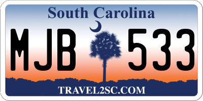 SC license plate MJB533