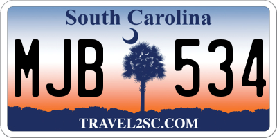 SC license plate MJB534
