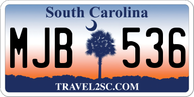 SC license plate MJB536