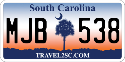 SC license plate MJB538