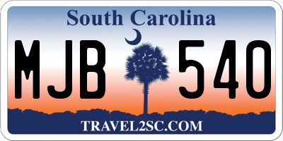 SC license plate MJB540