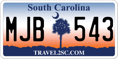 SC license plate MJB543