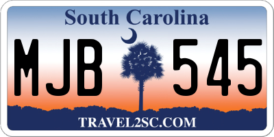 SC license plate MJB545