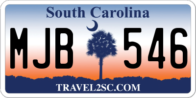 SC license plate MJB546