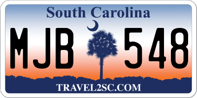 SC license plate MJB548
