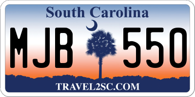 SC license plate MJB550