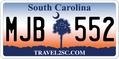 SC license plate MJB552