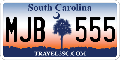 SC license plate MJB555