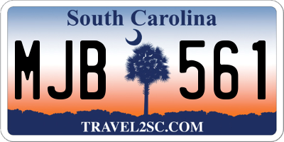 SC license plate MJB561