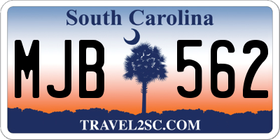 SC license plate MJB562