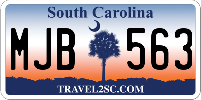 SC license plate MJB563