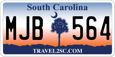 SC license plate MJB564