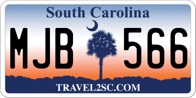 SC license plate MJB566