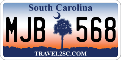 SC license plate MJB568