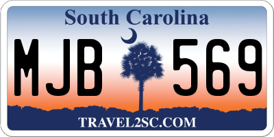 SC license plate MJB569