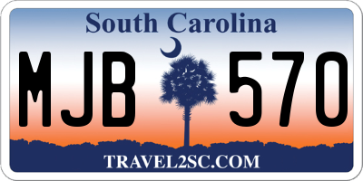 SC license plate MJB570