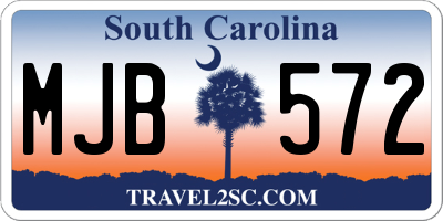 SC license plate MJB572