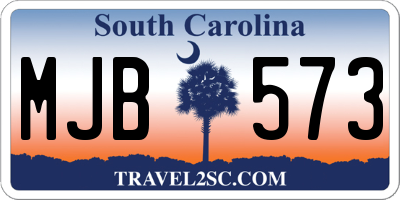SC license plate MJB573
