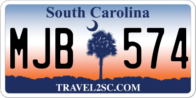 SC license plate MJB574