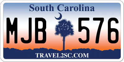 SC license plate MJB576