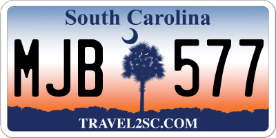 SC license plate MJB577