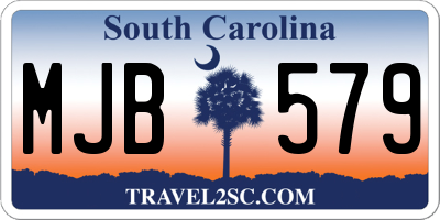 SC license plate MJB579