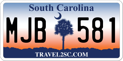SC license plate MJB581