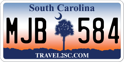 SC license plate MJB584