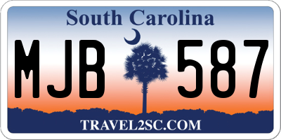 SC license plate MJB587