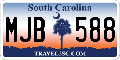 SC license plate MJB588