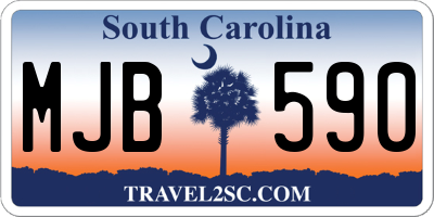 SC license plate MJB590