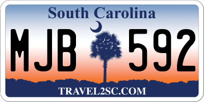 SC license plate MJB592