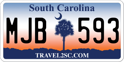 SC license plate MJB593