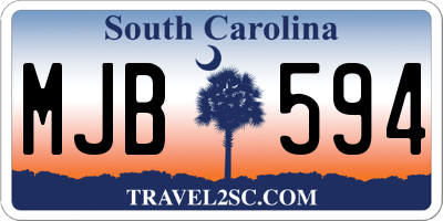 SC license plate MJB594