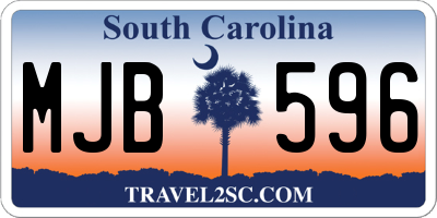 SC license plate MJB596