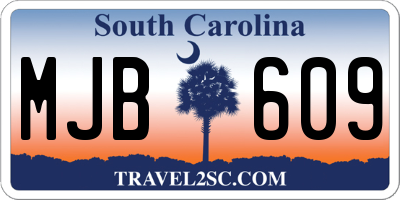 SC license plate MJB609