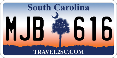 SC license plate MJB616