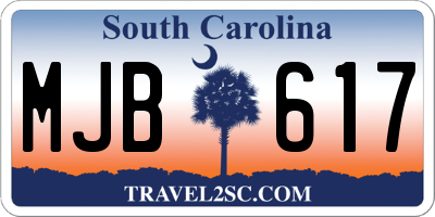 SC license plate MJB617