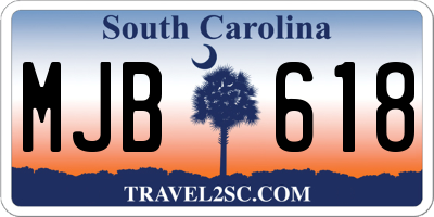 SC license plate MJB618