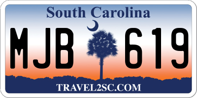 SC license plate MJB619